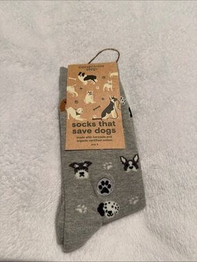 Grey Dog Print Socks